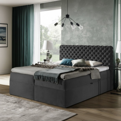 Chesterfield boxspring bed slaapkamer meubels bedden king size fluweel hotel nieuw