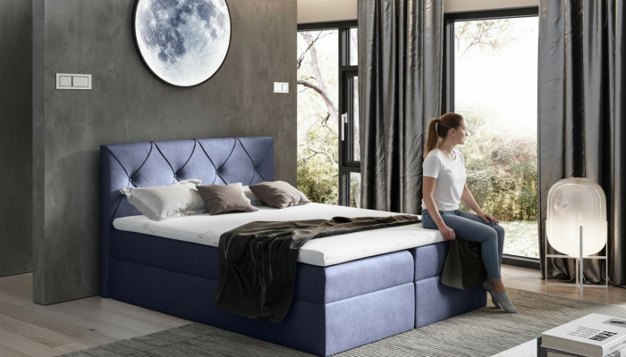 Modern bed slaapkamer bedden 200x200 boxspring bed textiel design dubbel