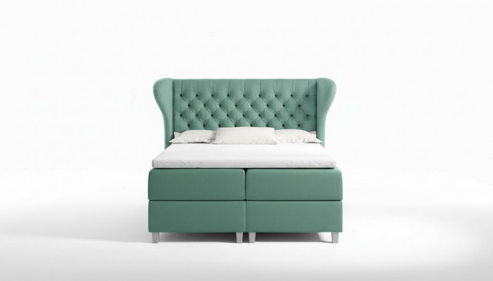 Bed Chesterfield boxspring meubels bedden king size fluweel hotel nieuw slaapkamer