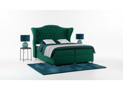 Chesterfield boxspring bedden hotelbed slaapkamer fluweel luxe meubels
