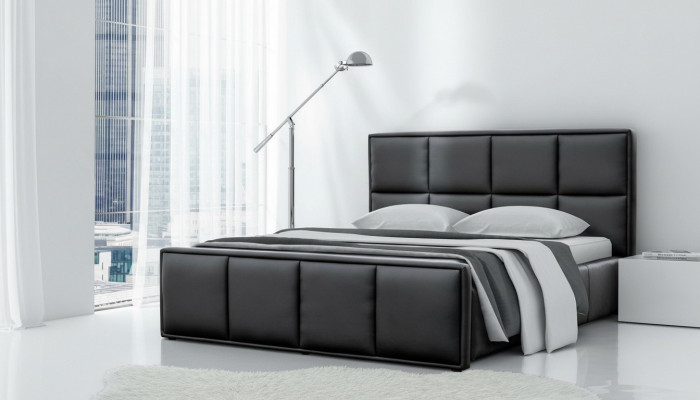 Tweepersoonsbed Bedframe Bed Meubels Gestoffeerd Bed Bedden Polyester Modern Zwart