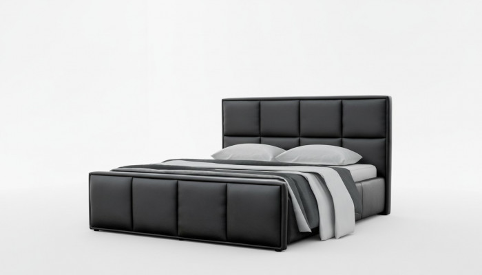 Tweepersoonsbed Bedframe Bed Meubels Gestoffeerd Bed Bedden Polyester Modern Zwart