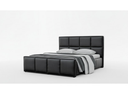Tweepersoonsbed Bedframe Bed Meubels Gestoffeerd Bed Bedden Polyester Modern Zwart