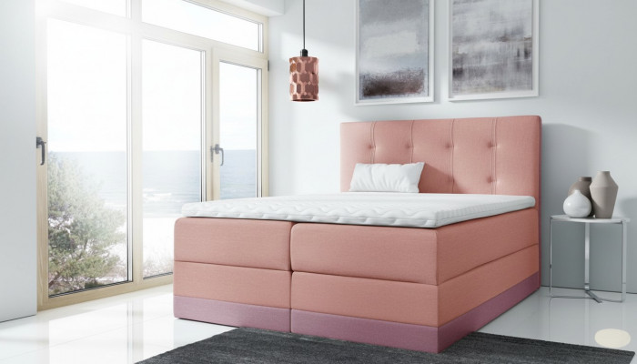 Tweepersoonsbed Bed Roze Gestoffeerd Bedden Boxspring Bed Tweepersoonsbed met matras Nieuw