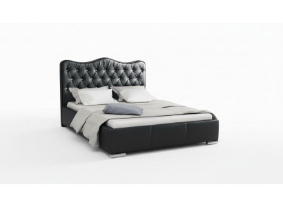 Bedframe Bedden Tweepersoonsbed Modern Bed Kunstleer Gestoffeerd Bed Zwart