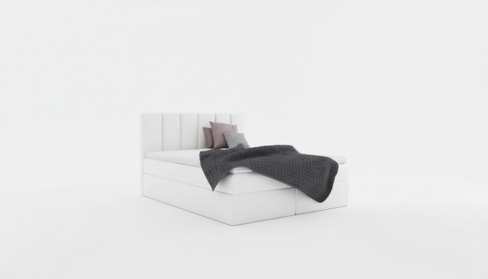 Boxspringbed Tweepersoonsbed Bed met opbergruimte Tweepersoonsbed Bedden Gestoffeerd bed Wit Nieuw