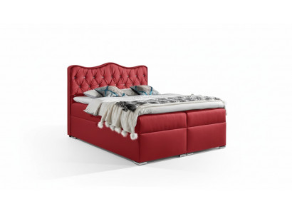 Tweepersoonsbed Bed Boxspringbed met opbergruimte tweepersoonsbed Bedden Gestoffeerd bed Rood Nieuw