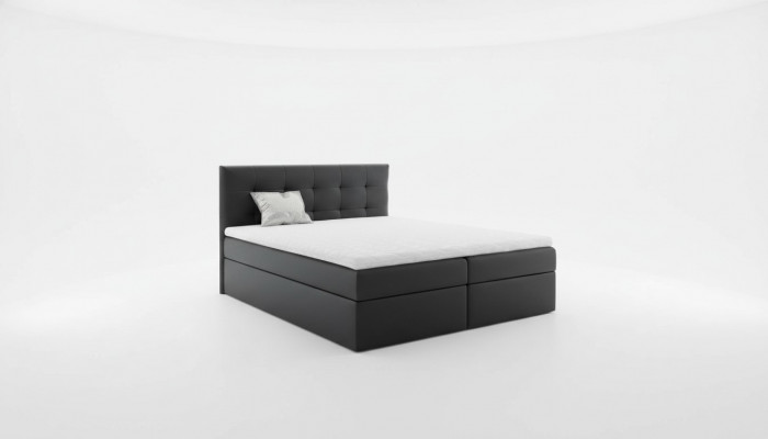 Echtelijk bed Bedden Gestoffeerd bed Boxspringbed Tweepersoonsbed Bed met opbergruimte Zwart