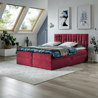 Tweepersoons boxspringbed bed met bedlade echtelijk bedden gestoffeerd bed rood nieuw