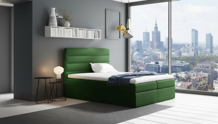 Bed met opbergruimte tweepersoonsbed Bedden Groen gestoffeerd bed Boxspringbed Tweepersoonsbed Nieuw
