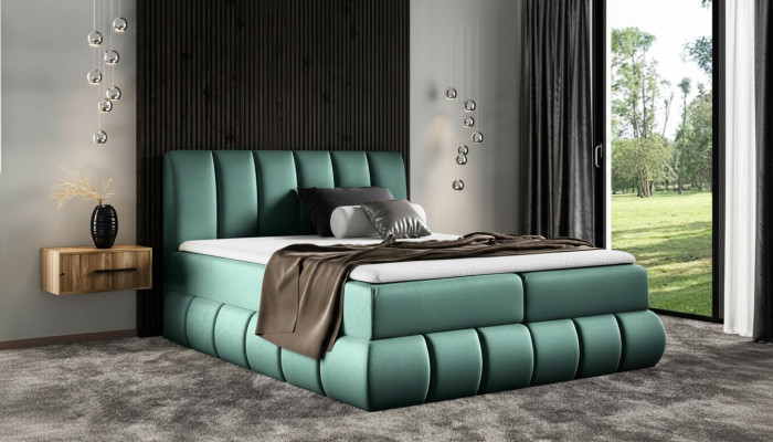Bed met bedlade tweepersoonsbed Boxspringbed Tweepersoonsbed Gestoffeerd bed Hotel