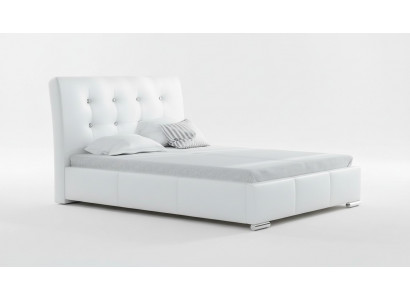 Echtelijk bed Bedframe Bedden Gestoffeerd bed Tweepersoonsbed Wit Polyester Eigentijds