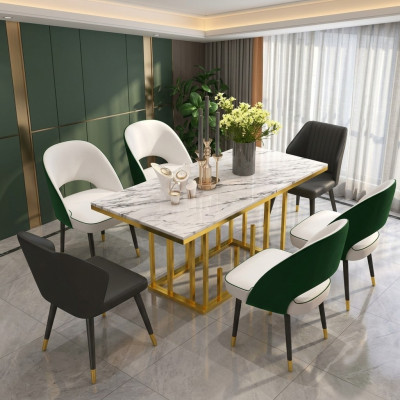 Luxe eettafel eetkamer meubilair inrichting tafel metaal design tafels eettafels