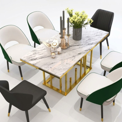 Luxe eettafel eetkamer meubilair inrichting tafel metaal design tafels eettafels