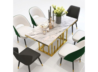 Luxe eettafel eetkamer meubilair inrichting tafel metaal design tafels eettafels