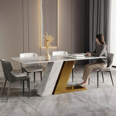 Tafels Ontwerp Tafel Luxe Marmer Imitatie Meubels Eetkamer Eettafels Modern Goud