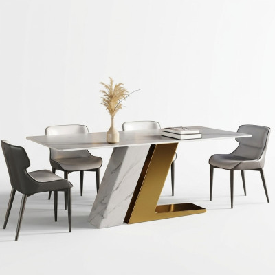 Tafels Ontwerp Tafel Luxe Marmer Imitatie Meubels Eetkamer Eettafels Modern Goud