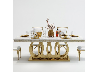 Luxe eettafel eetkamertafel metaal goud tafels eettafels meubels inrichting