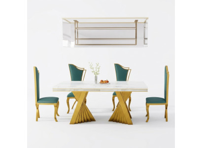 Luxe eettafel eetkamertafel Goud Metaal tafels Eettafels Meubels Inrichting
