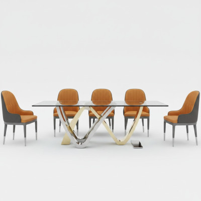 Eetkamer zuilen tafels Italiaanse meubels restaurant eettafel tafel luxe nieuw.