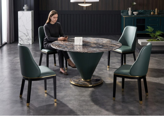 Ronde zuilentafels ontwerp tafel steen meubels eetkamer ronde eettafels modern.