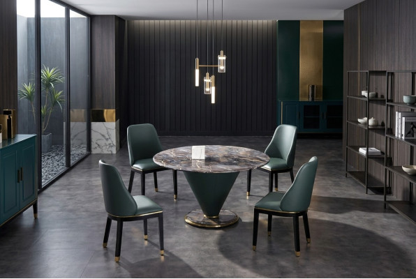 Ronde zuilentafels ontwerp tafel steen meubels eetkamer ronde eettafels modern.