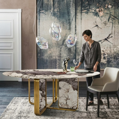 Stenen eettafels Ronde tafels Design tafel Ronde meubels Eetkamer Modern Nieuw