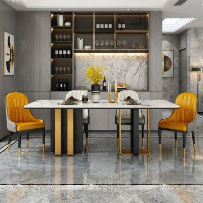 Eettafels Marmer Eettafel Modern Meubels Tafels Ontwerptafel Eetkamer Metaal Nieuw