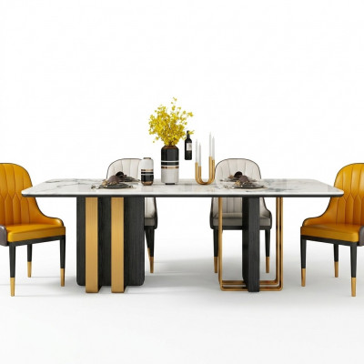 Eettafels Marmer Eettafel Modern Meubels Tafels Ontwerptafel Eetkamer Metaal Nieuw