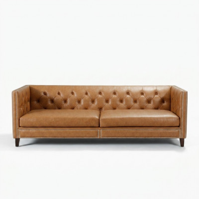 Bank 4-zits gestoffeerde sofa moderne zitplaatsen polyester design bank oranje