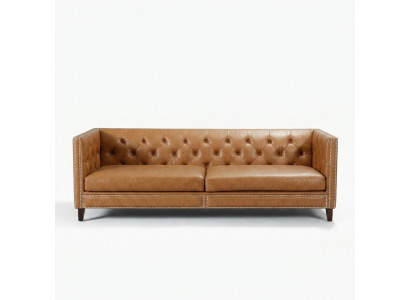 Bank 4-zits gestoffeerde sofa moderne zitplaatsen polyester design bank oranje
