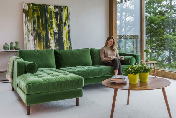 Hoekbank L-vorm Woonlandschap Hoek Gestoffeerde Bank Zitdesign Bankstellen Stof Nieuw