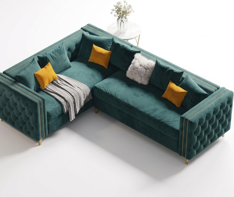 Hoekbank L-vorm Hoekbank Bank Banken Stof Chesterfield Meubels