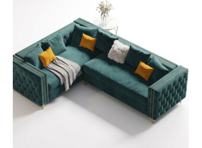 Hoekbank L-vorm Hoekbank Bank Banken Stof Chesterfield Meubels