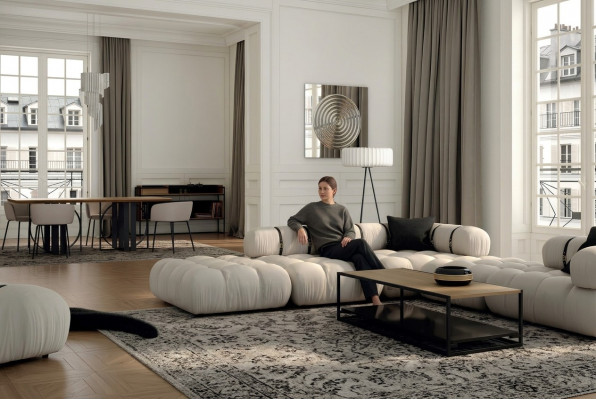 Hoekbank L-vorm Bank Wit Banken Modern Woonkamer Textiel Bekleding Design Hoek Nieuw