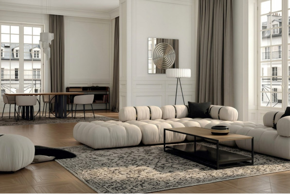 Hoekbank L-vorm Bank Wit Banken Modern Woonkamer Textiel Bekleding Design Hoek Nieuw