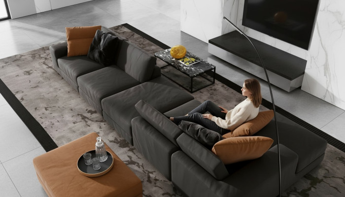 Luxe hoekbank L-vorm bank Banken Modern Woonkamer textiel bekleding Ontwerp Hoek Nieuw