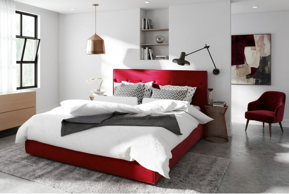 Bed Design Double Bed Function Hotel Textile Bedroom Beds Bed Frame Red  Bedontwerp Dubbele Bedfunctie Hotel Textiel Slaapkamer Bedden Bedframe Rood