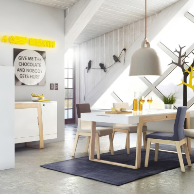 Stel 4 stoelen fauteuils eetkamerstoel eetkamerstoel stof houten luxe stoel.