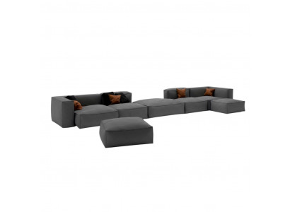 XXL Luxe Bank Zitbanken Stof Woonkamer Design Bankstellen Bekleding Modern 590 cm  XXL Luxe Bank Banken Stof Woonkamer Design Bankstellen Bekleding Modern 590 cm