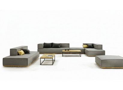 Hoekbank L-vorm Luxe bankstel Sofa Stof Banken Bekleding Zit Hoek Modern Grijs