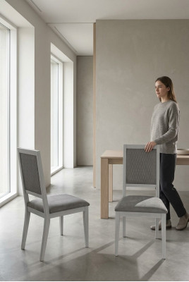 Stoel eetkamerstoel hout stof eetkamerstoelen design fauteuil grijs nieuw Lees nieuw