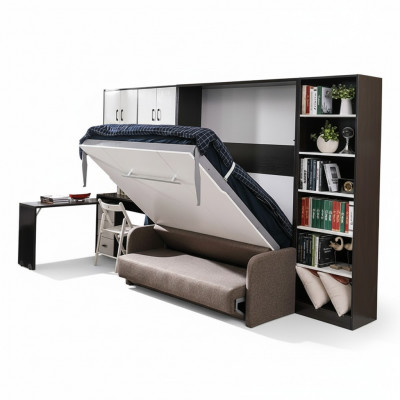 Kast Bed met bank Kussens Muurkasten Slaapbed inklap meubels + Bank Nieuw