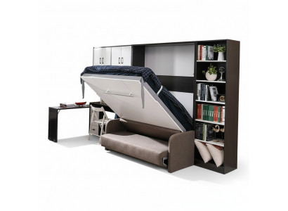 Kast Bed met bank Kussens Muurkasten Slaapbed inklap meubels + Bank Nieuw