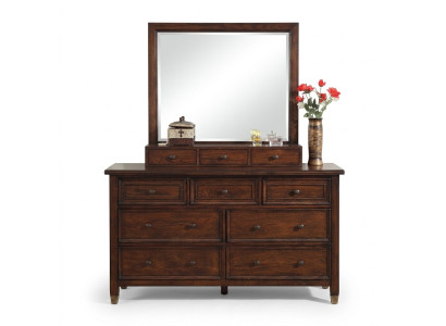 Buffet Dressoir Commode met Spiegel Echt Handwerk Hout Klassiek Dresseren