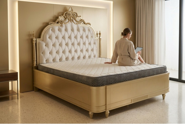 Chesterfield houten tweepersoonsbed bedontwerp gestoffeerd bed huwelijks slaapkamer 180x200