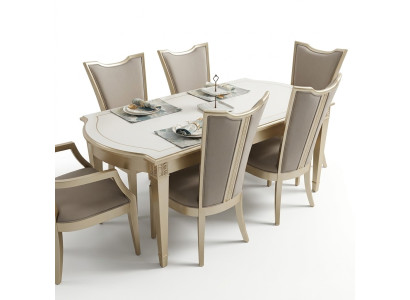 Eetgroep Moderne stoelen Tafel Tafels 7-delig. Eettafel 6 x stoelen Eetkamerset