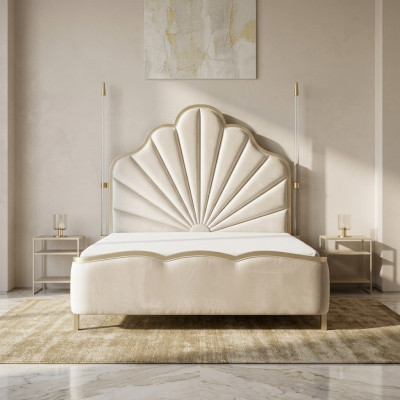 Bed lederen bekleding slaapkamer huwelijk 180x200 design tweepersoonsledikant leren bedden