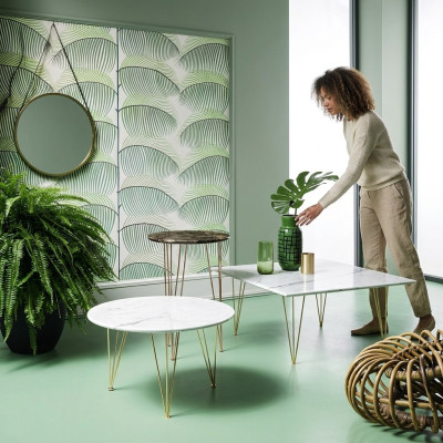 Salontafel Ontwerp Metalen Bank Bijzettafel Ronde Tafel Woonkamer Tafels alfitalia