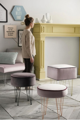 Poef 3x Poef Poef Zitpoef Textiel Stof Voetenbank Ottomaans Italië